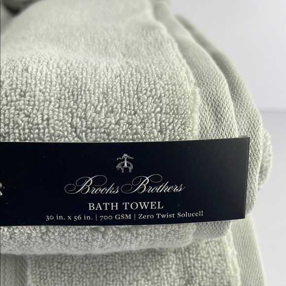 8 Pc Brooks Brothers Gray Bath Towel Set Premium Cotton Zero Twist Solucell NEW - Picture 4 of 9